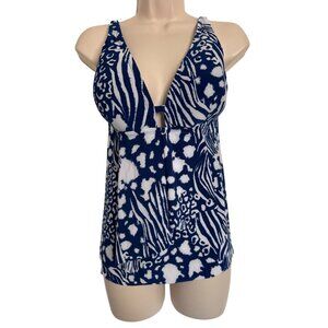 Beyond Control Two Piece Swimsuit SIze 10 Royal Blue NWOT Padded Adjustable
